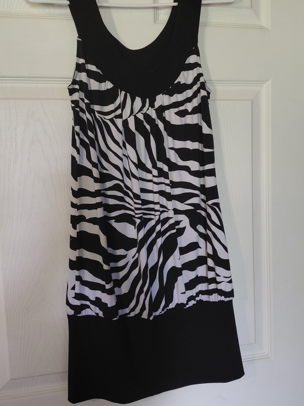Fleurish Black and White Zebra Print Sleeveless Blouse